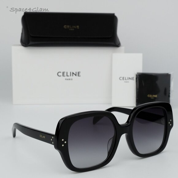 BRAND NEW Celine CL40241F 01B Black Smoke Gradient Oversized Women Sunglasses - Picture 1 of 7